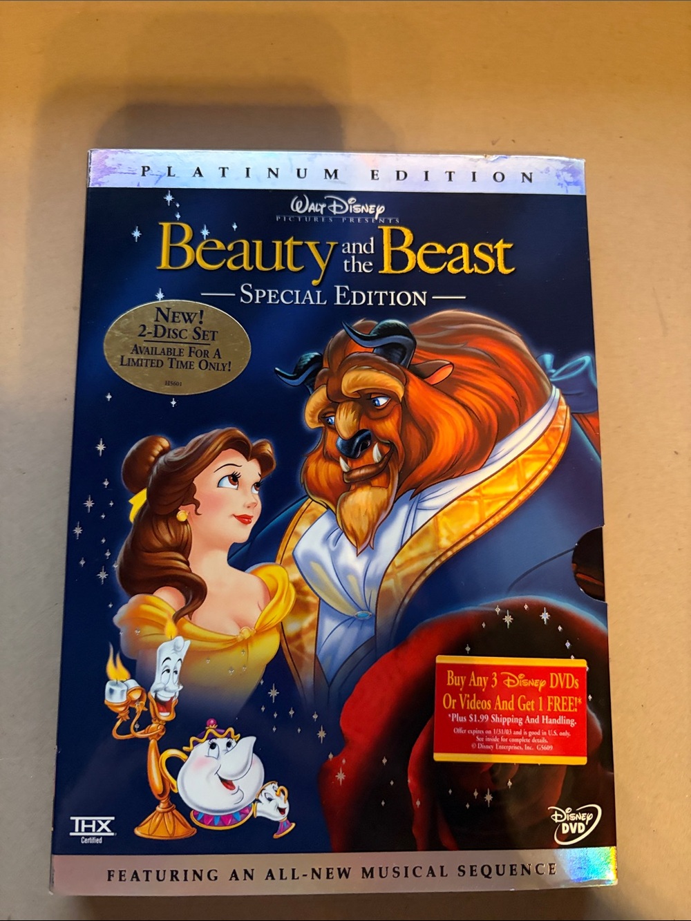 Walt Disney Beauty and the Beast Special Platinum Edition DVD - NWT